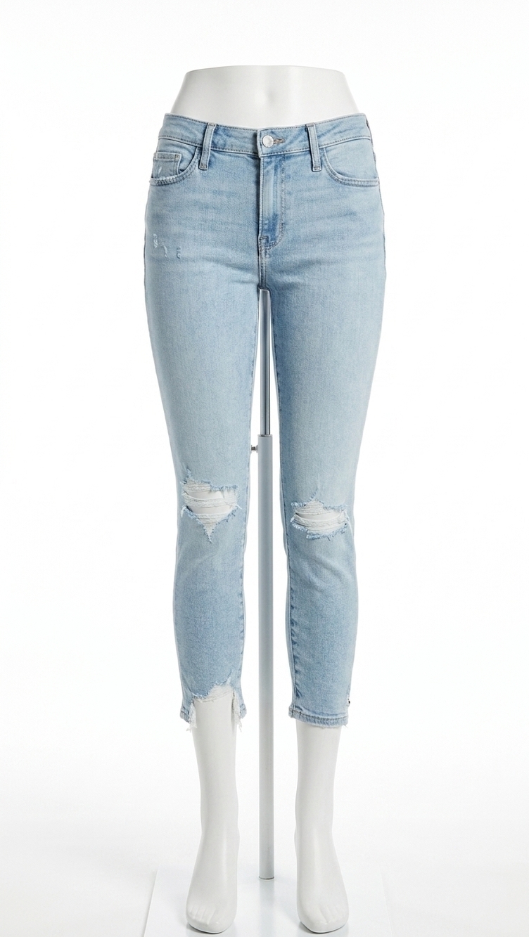 NEW FRAME le garcon crop released cut jeans in bathe, blue